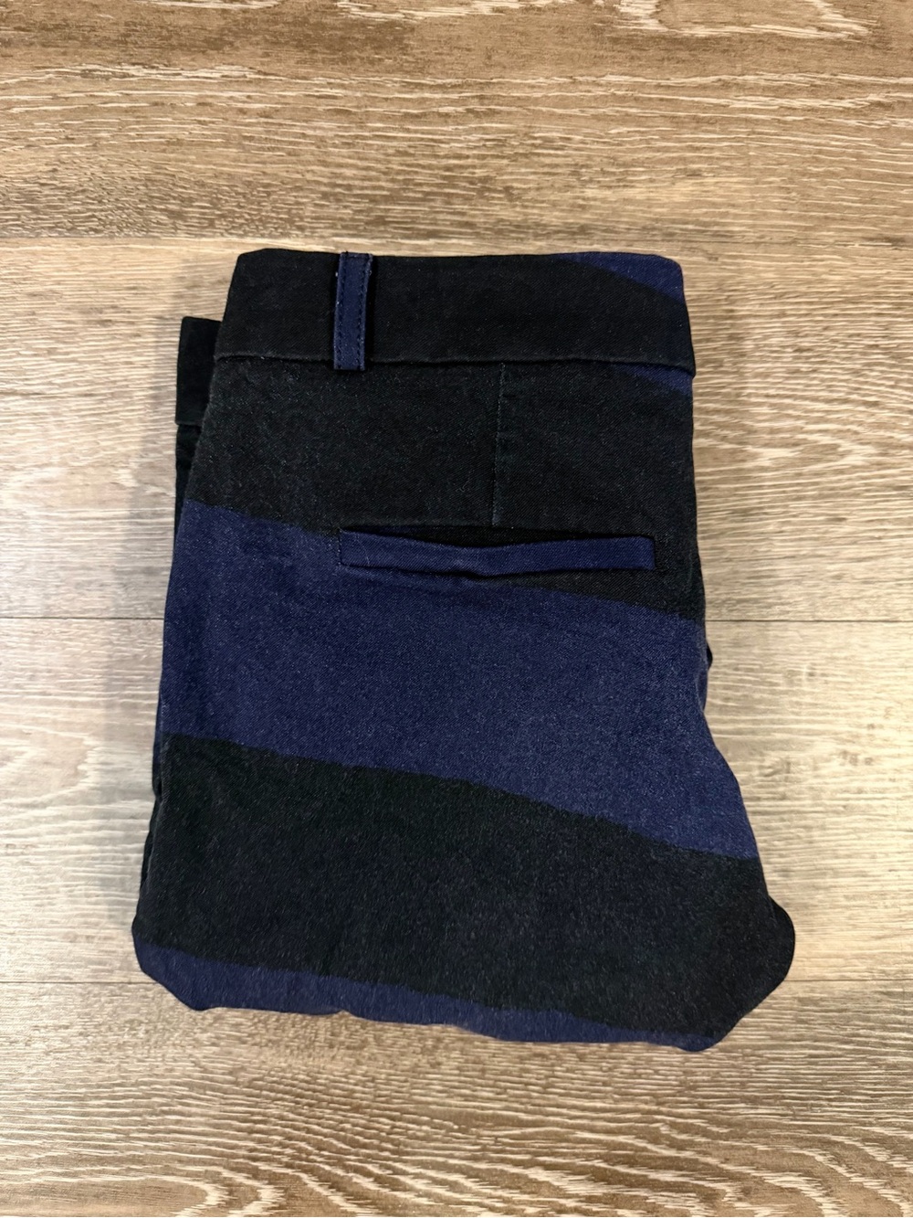 Banana Republic Navy and Black Wide Stripe Chinos